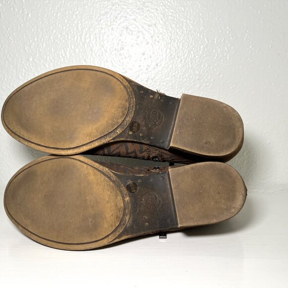 Lucky Brand Basel Booties Womens Size 8.5 Tribal Boho Ankle Boots Leather Suede - Picture 15 of 15